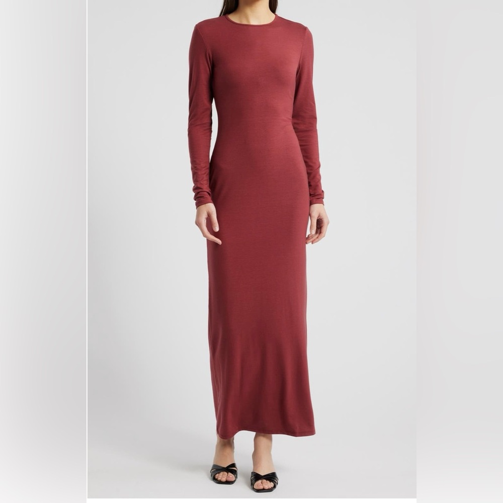 New Reformation Tommie Red Long Sleeve Dress